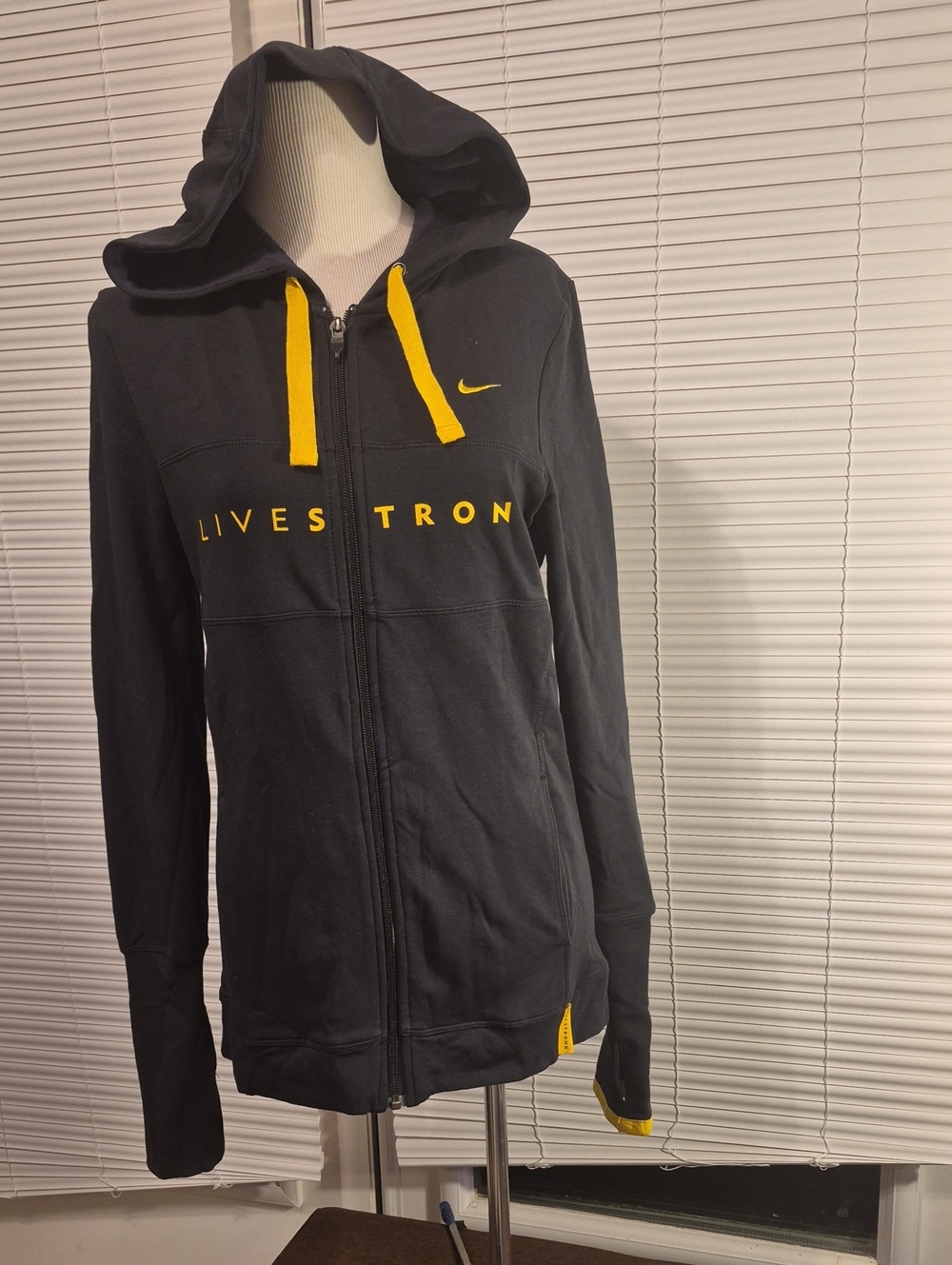 Nike Black Full-Zip Hoodie with Yellow Accents